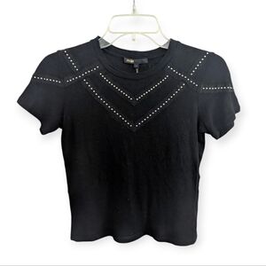 Maje Wool Blend Studded Tee